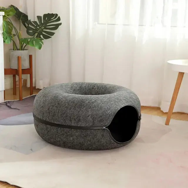 Cama-Túnel Interactiva "Donut" para Gatos (de Fieltro)